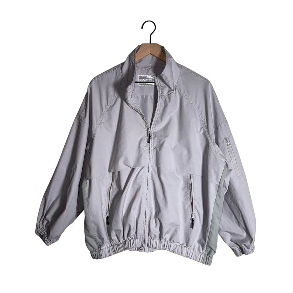 ASNOFIT Gray Grandpa style classic bomber jacket L